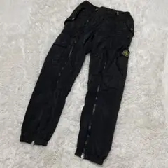 STONE ISLAND ナイロンメタル ジップカーゴパンツ W28 ブラック