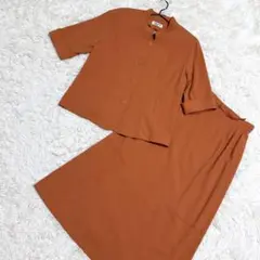 Liliane Burty✨美品　上下セットアップ　肩パッド　オレンジ　（S）