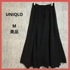 ユニクロ UNIQLO 【M】 マーメイド ロング スカート ブラック チェック