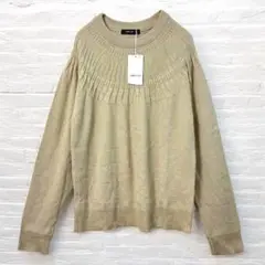 新品 コムサイズム メンズ 薄手 ニット M ベージュ シンプル 合わせやすい