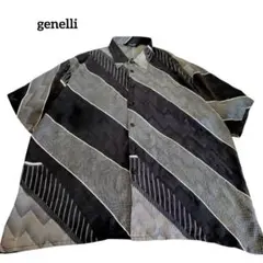 古着　genelli　半袖シャツ　シルクシャツ　総柄　80s　90s