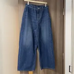 mizuiro ind（ミズイロインド） ハイウエスト ワイドデニム