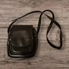 シンセティックレザーミニショルダーバッグ