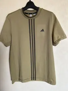 adidas カーキ ゴルフサイドシームレス　モックネック半袖シャツ