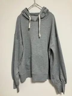 グレー バルーンスリーブ パーカー Lサイズ