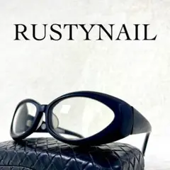 極美品　RUSTYNAIL　伊達メガネ　度無し　クリアレンズ　ブラックフレーム