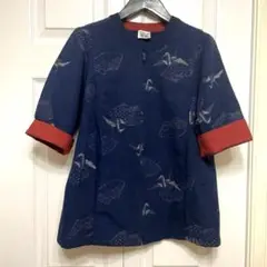 藍匠 綿100%ジャケット ハーフ袖