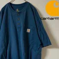Carhartt/HENRY NECK POCKET T-SHRT/L/ブルー