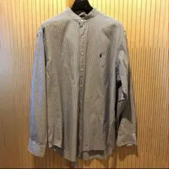 RALPH LAUREN ノーカラー　ストライプシャツ