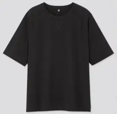 ユニクロ UNIQLO ラグランスリーブクルーネックTシャツ 黒 ブラック