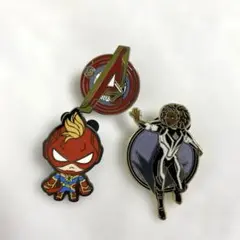 海外ディズニーピンバッジ ピントレーディング マーベルアベンジャーズ3個セット