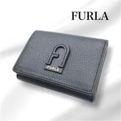 【未使用✨】　FURLA フルラ　三つ折り財布 コンパクト　レザー　ネイビー