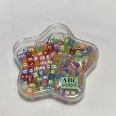 アルファベットビーズ　スクエア　クリアカラー ビーズ