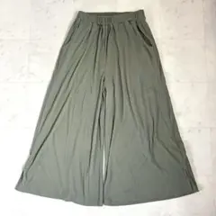 ショコラフィネローブ ガウチョパンツ ワイド オリーブグリーン 緑 F