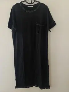 RETRO GIRLロング黒Tシャツワンピース
