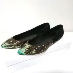 【美品】theory セオリー お洒落柄 レザーパンプス P4
