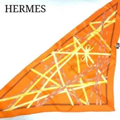 ☆美品☆HERMES 三角スカーフ(リボン柄)