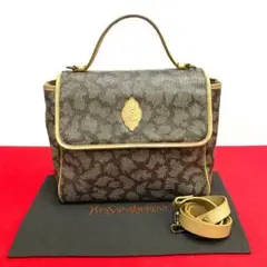 極 美品 イヴサンローラン YSL 総柄 2way レザー ショルダーバッグ