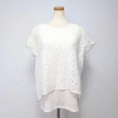Mサイズ レース半袖 ゆったり 透け感