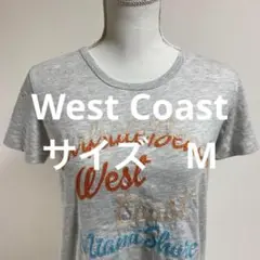 West Coastグレー プリント Tシャツ　Mカジュアル トップス