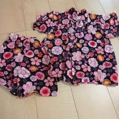 花柄甚平とショートパンツセット 95cm