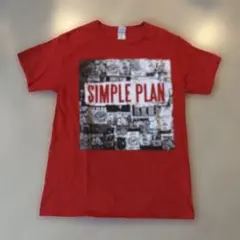 SIMPLE PLAN レッド Tシャツ　右袖汚れあり