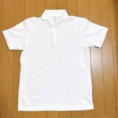 ユニクロ　ポロシャツ　Mサイズ　ホワイト　制服　古着　衣装　白②