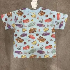 しまむら リトシー ディズニー カーズ 総柄 Tシャツ サックス 120cm