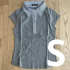 Burnside Ave. ノースリーブシャツ グレー ストライプ 襟付き