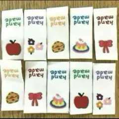 新品未使用　大きめの折り込みタグ　白字にカラフルイラスト　10枚