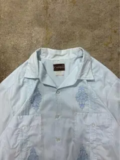 90s 刺繍デザインオープンカラーキューバシャツ 半袖 開襟 ヴィンテージ 古着