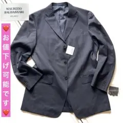 【未使用】MAURIZIO BALDASSARI 千鳥格子柄 タグ躾糸付き 黒