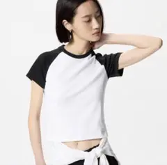ユニクロ　ミニT ホワイト　ブラック　Tシャツ