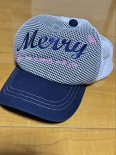 Merry 刺繍入りキャップ ネイビーとグレー　54cm