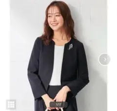 未使用品 any SIS セレモニーダブルクロス ノーカラージャケット 0 紺