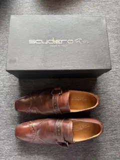 未使用　イタリア　SCUDIERO 革靴 ブラウン サイズ41 25.5cm相当