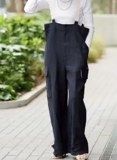 IENA LA BOUCLE リネンへリンボン サスペンダーパンツ2 8005001329121_1.jpg
