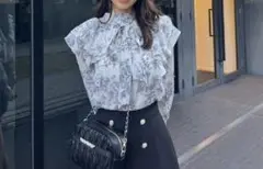 INGNI 2wayリボン花柄シアーブラウス