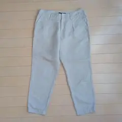 インディヴィ　麻　綿パンツ　ベージュ