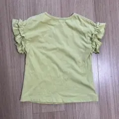 pairmanon ライムグリーン フリル付き袖 Tシャツ110