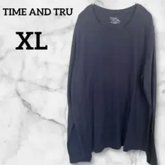 美品✨TIME AND TRU 長袖Tシャツ 【XL】ネイビー トップス 大きめ