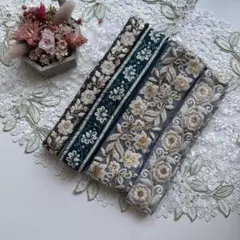 在庫限り超お買得セットインド刺繍リボン各1メートルずつ細1.5m合計5メートル