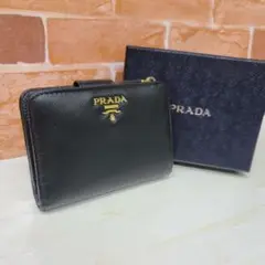 PRADA☆鑑定済☆サフィアーノ NERO コンパクト 1ML018 プラダ財布