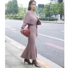 スリットショールニットワンピース 公式完売品!泉里香ちゃん 値下げ不可