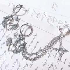 量産型イヤリング イヤーカフ りぼんの天使はーと イヤリング