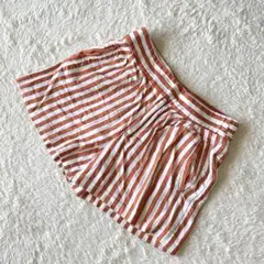 ZARA WOMAN【M】ショートパンツ ストライプ コットンリネン オレンジ系