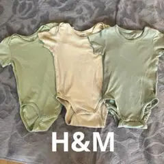 H&M 半袖ボディスーツ 3枚セット サイズ80㎝、73㎝ ロンパース