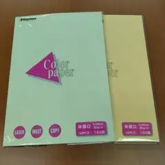 A4カラーペーパー 中厚口 グリーン・イエロー セット