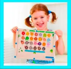 英語知育⭐️Auvewilo 磁気アルファベット動物ボード 子供 英語 ボード