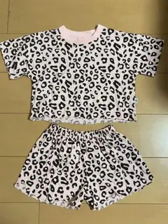 ヒョウ柄　セットアップ　110cm ピンク